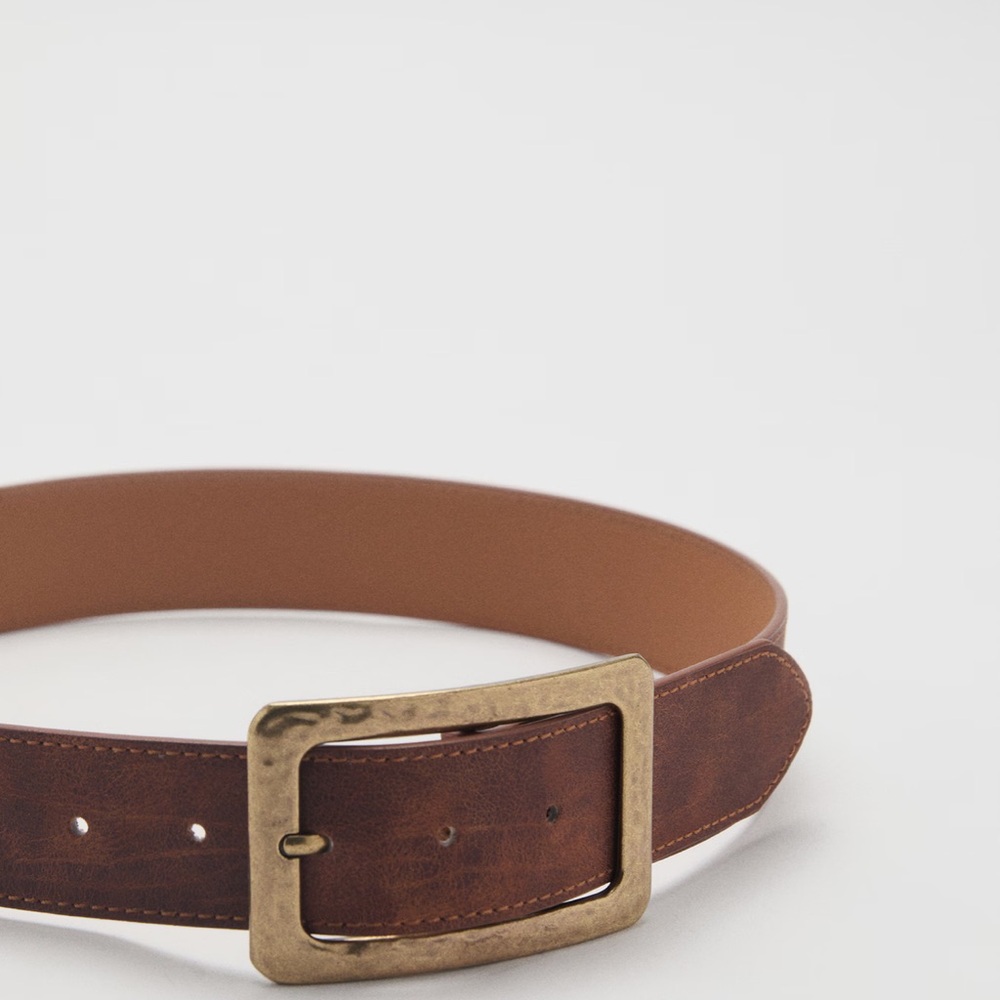 Square buckle belt - Brass - Picture 2 of 5